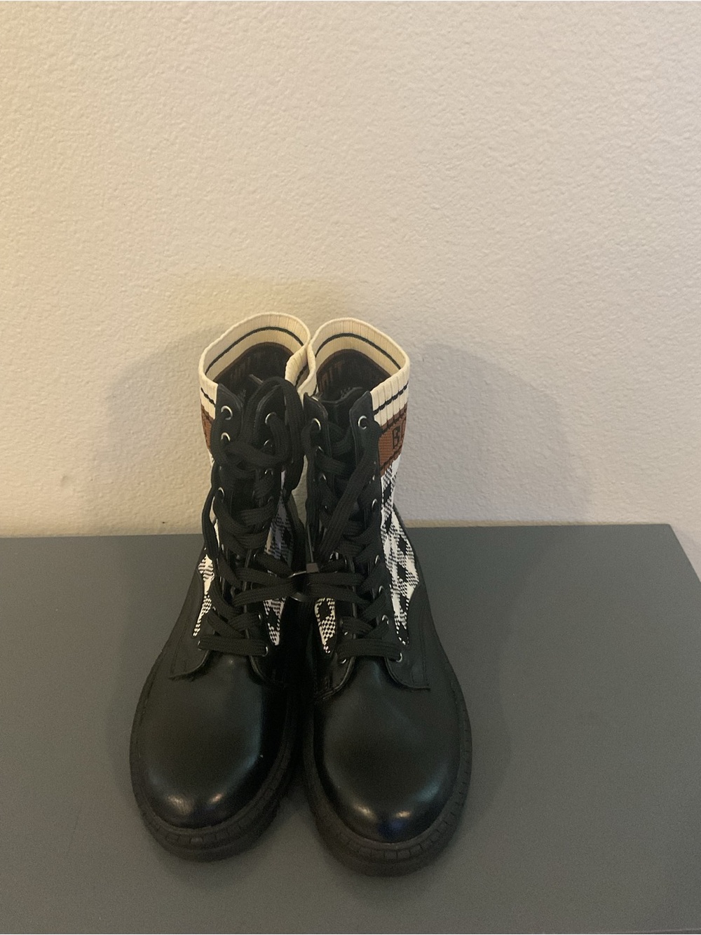 BCBGeneration Black Gingham Tassie Boots